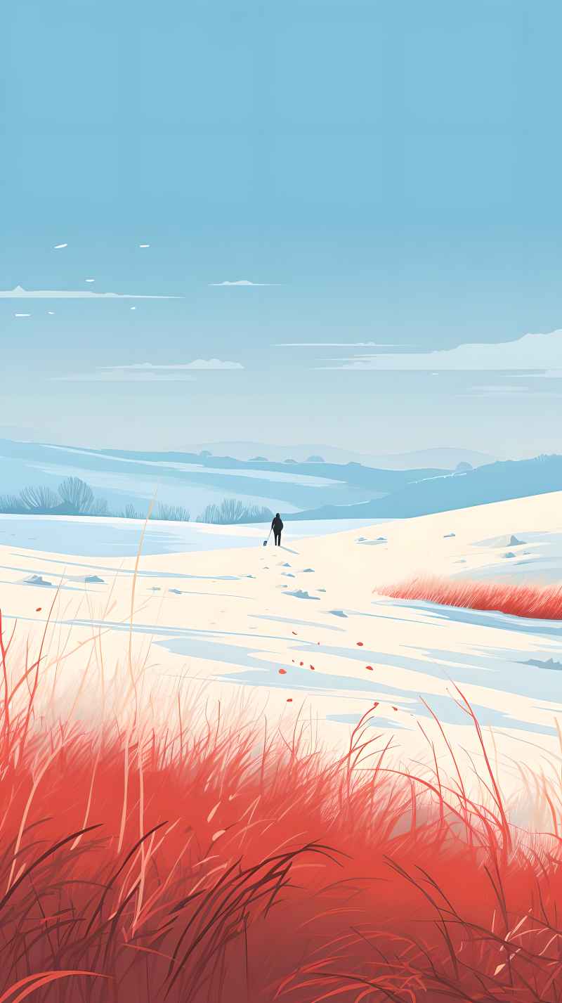 冬季唯美创意背景插画图 5
