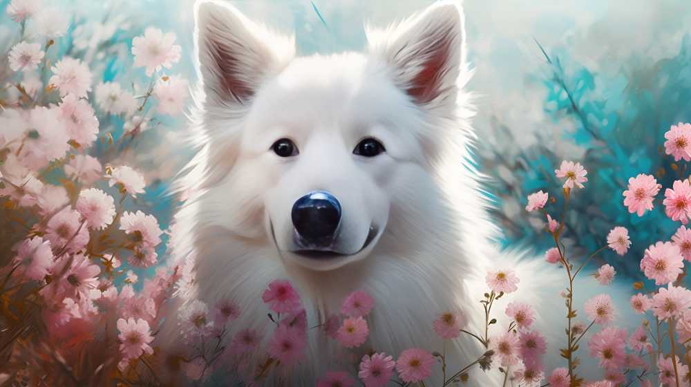 可爱萌宠狗小花花