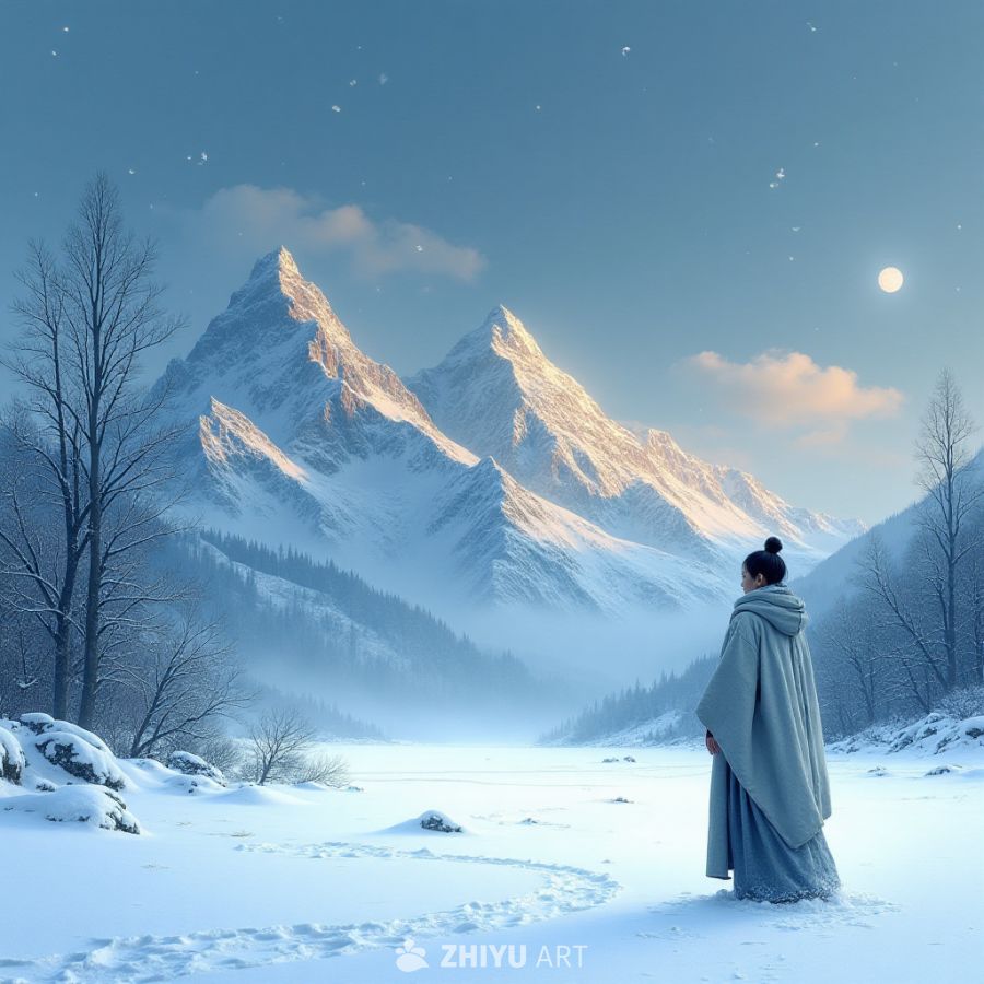 雪夜观山