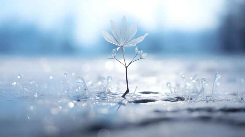雪花，背景图景色唯美 23