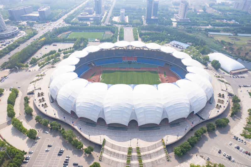 河北沧州城市风光地标建筑航拍图 