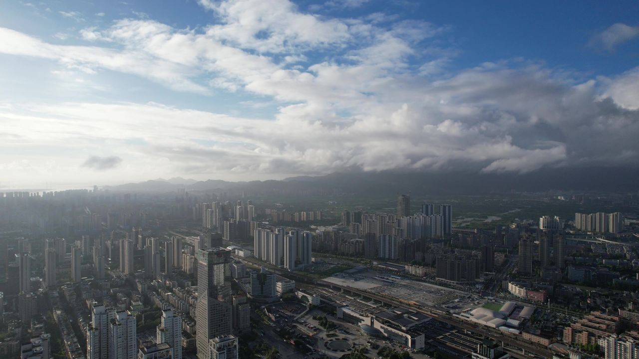 浙江温州城市风光地标建筑航拍 