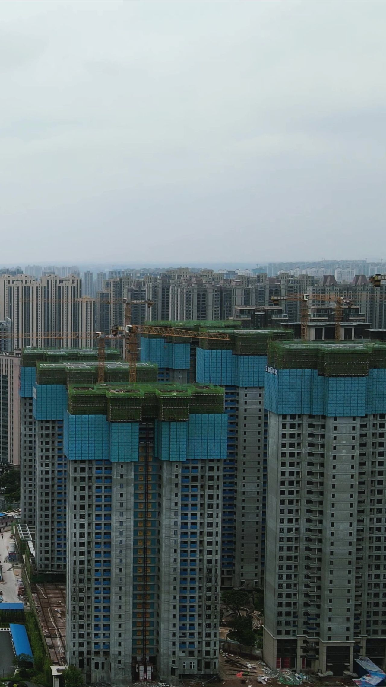  航拍湖南株洲城市风光竖屏