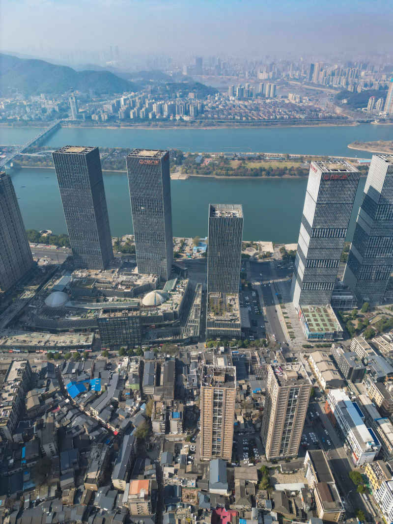 湖南长沙城市风光航拍摄影图