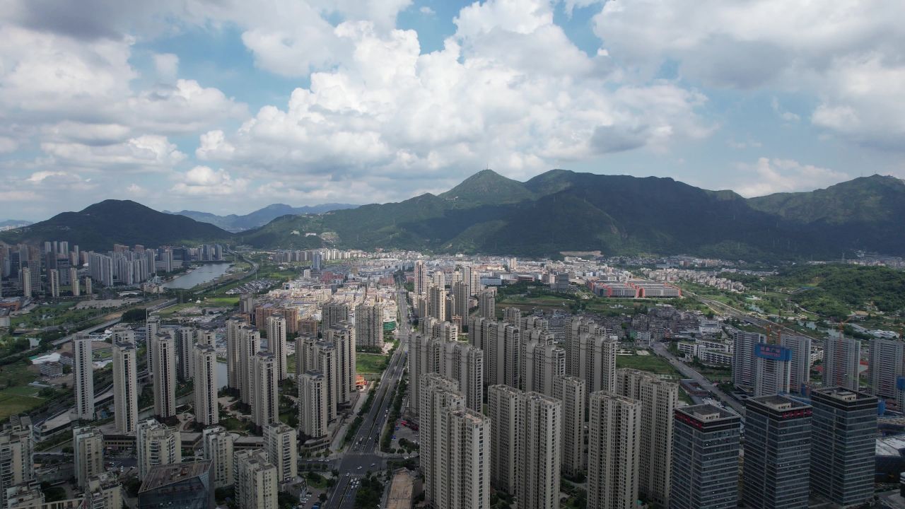 浙江温州城市风光地标建筑航拍 