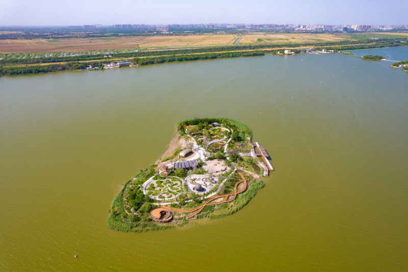 祖国大好河山河北衡水湖航拍图
