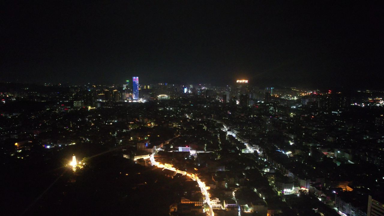 广东中山市城市夜景灯光
