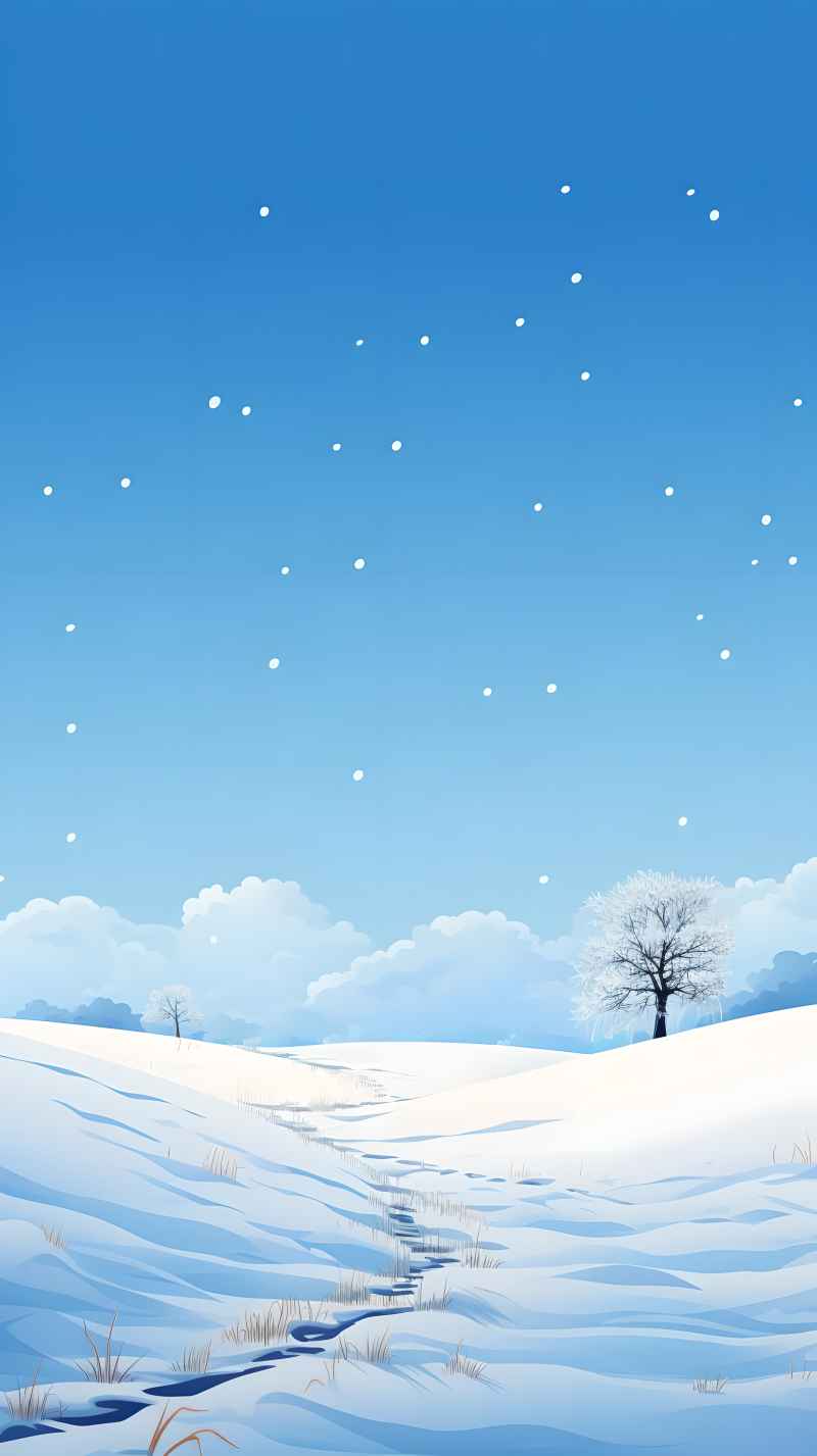 冬季唯美创意背景插画图 23
