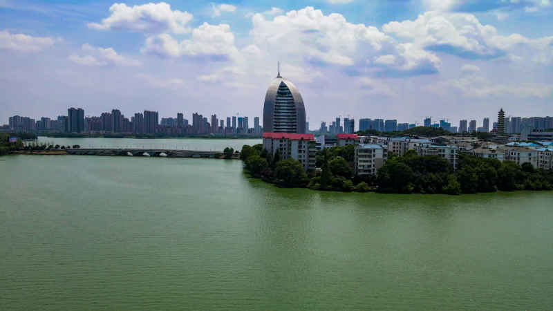 湖北黄石城市风光旅游景区航拍摄影图