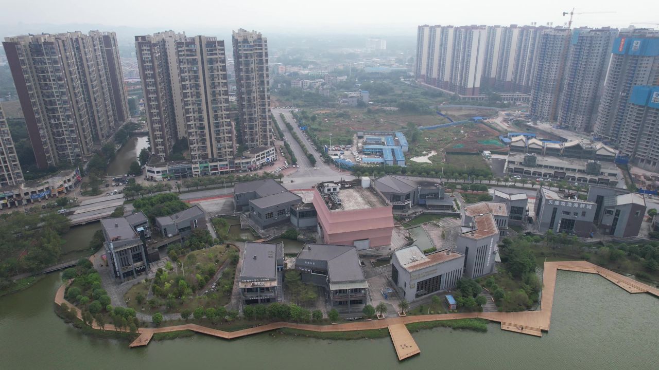 广西钦州城市风光城市建设航拍  