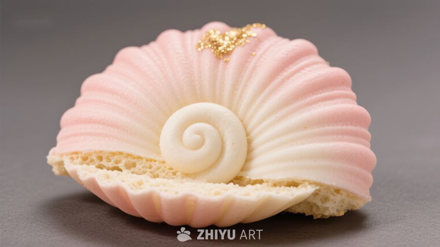 粉色贝壳造型甜点