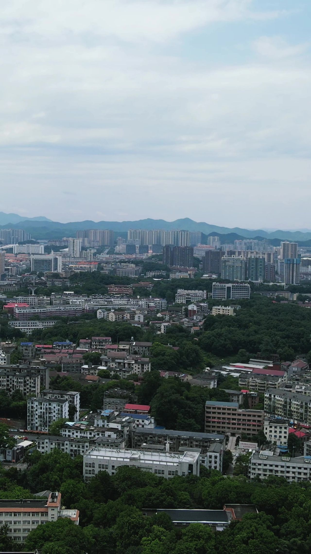 城市航拍益阳城市建设竖屏