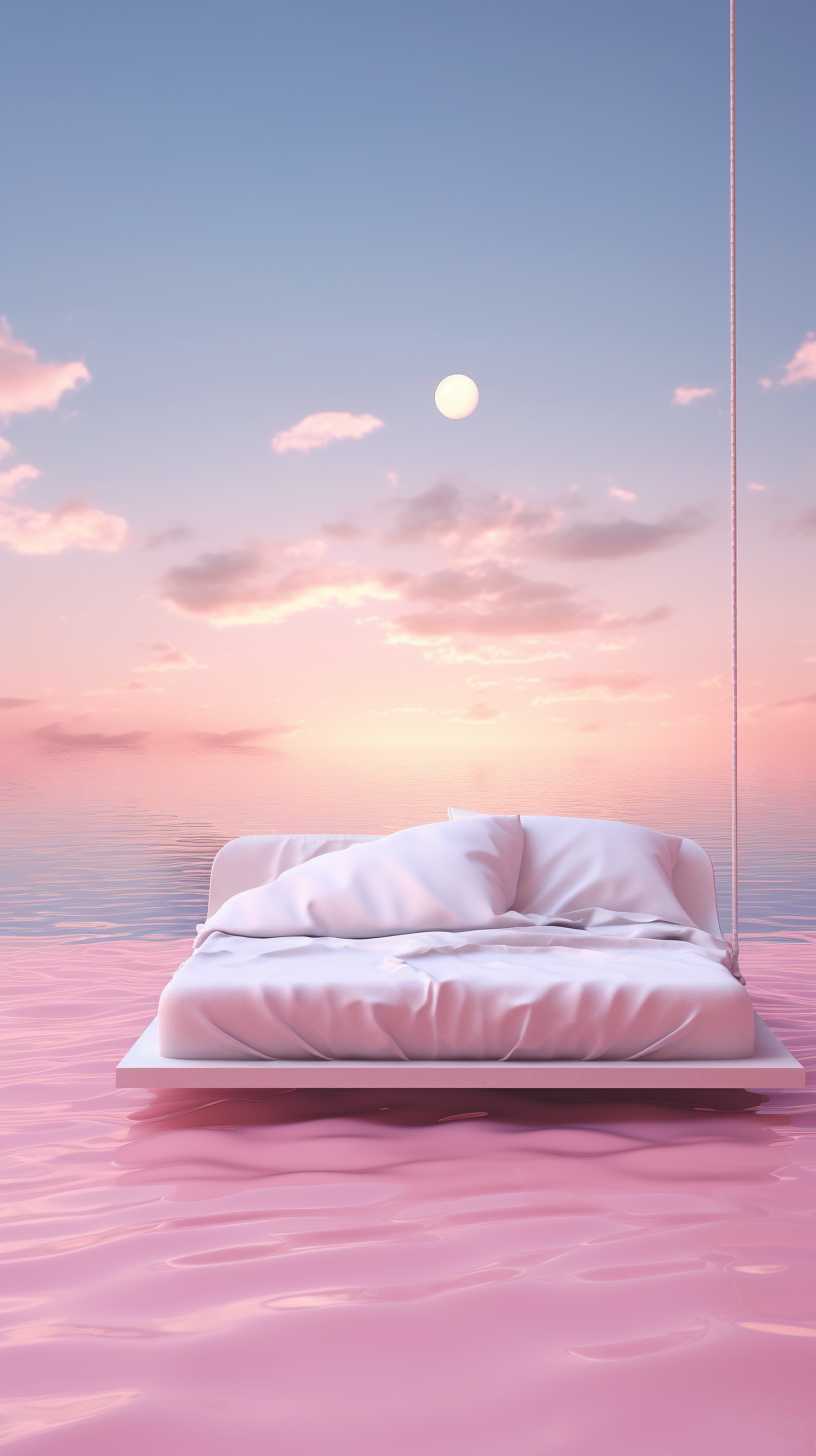 粉色吊床海景