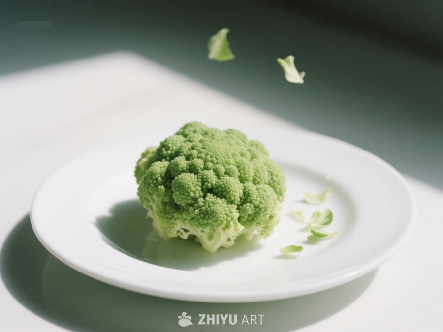 盘中新鲜花椰菜特写 293