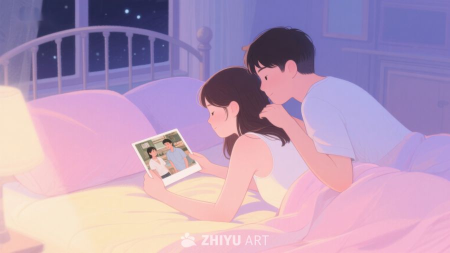 温馨夜晚，共读照片 462