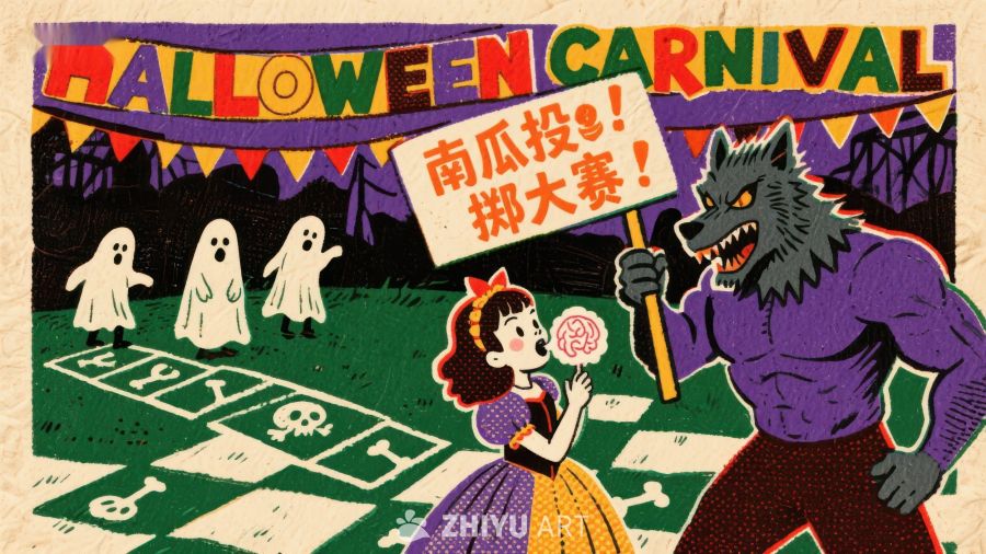 万圣节嘉年华南瓜投掷大赛