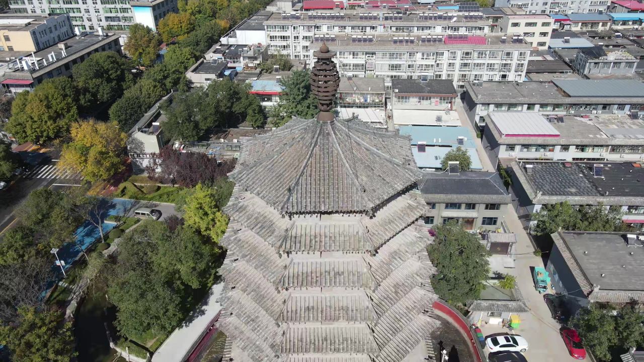 历史 文化 古塔 正定古城 航拍 