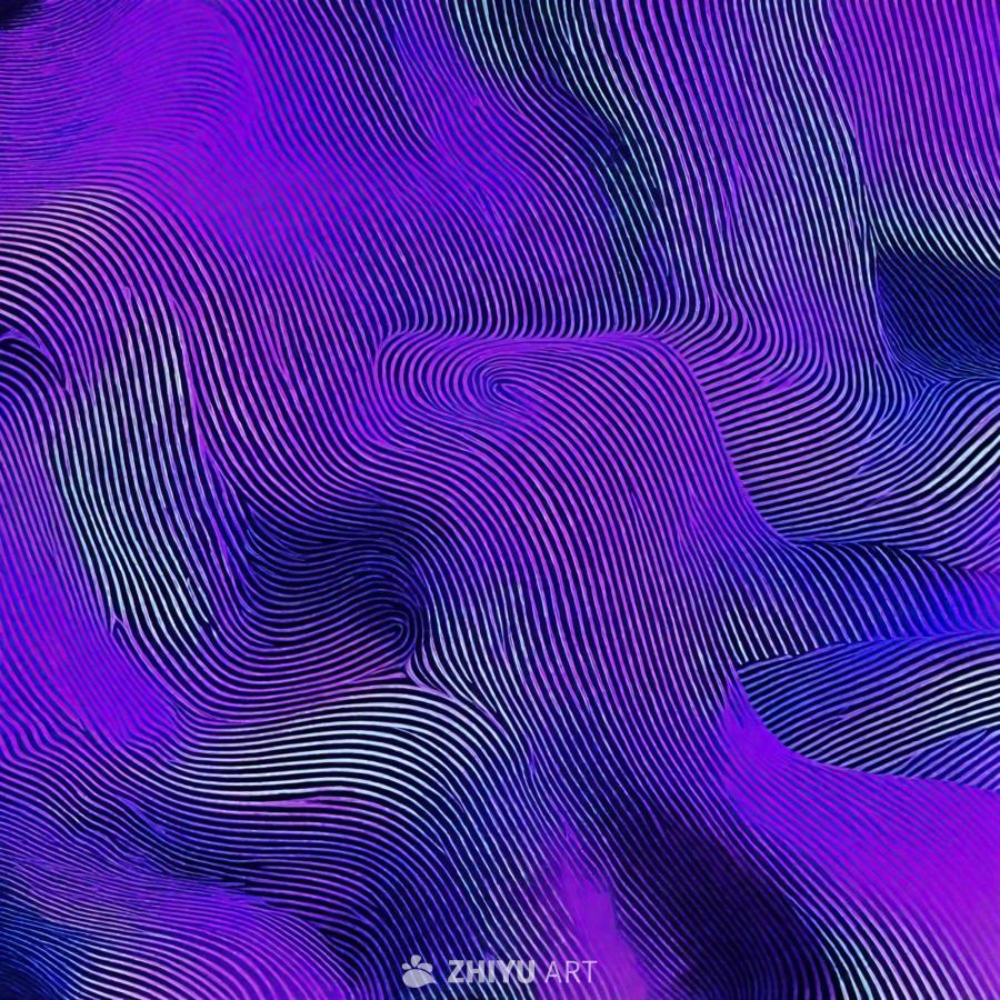 画面背景为鲜艳的紫色，呈现出独特而复杂的设计。设计