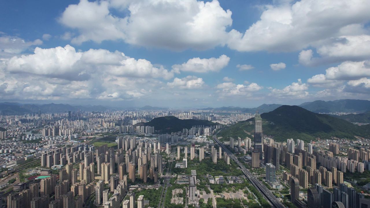 浙江温州城市风光航拍