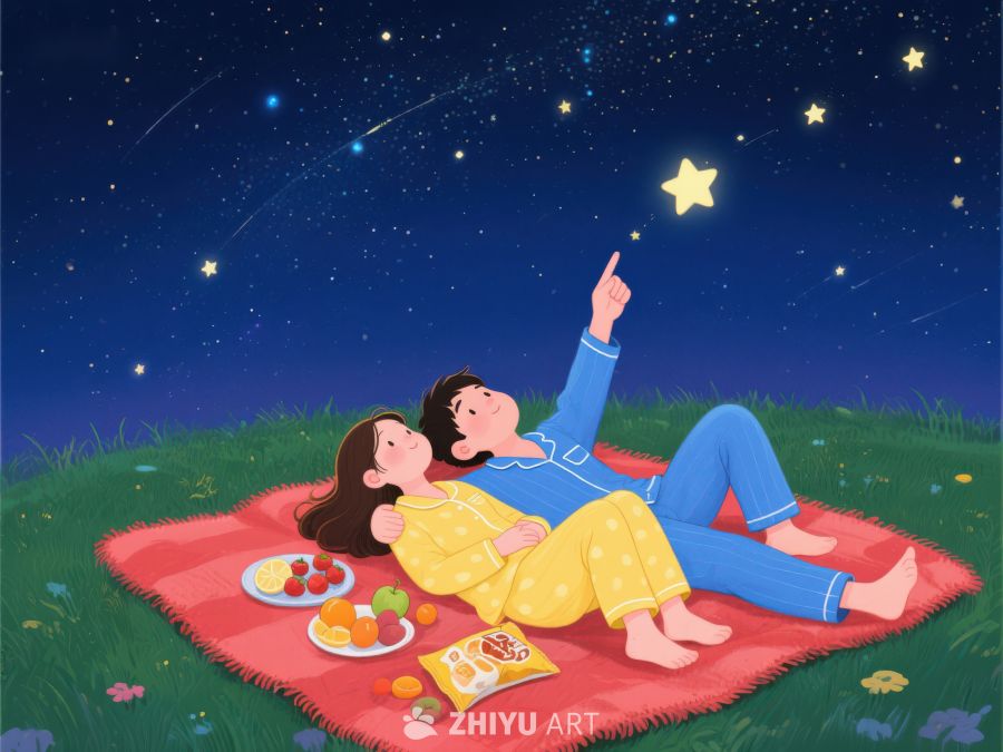 夜空下共赏星辰的温馨时刻 970