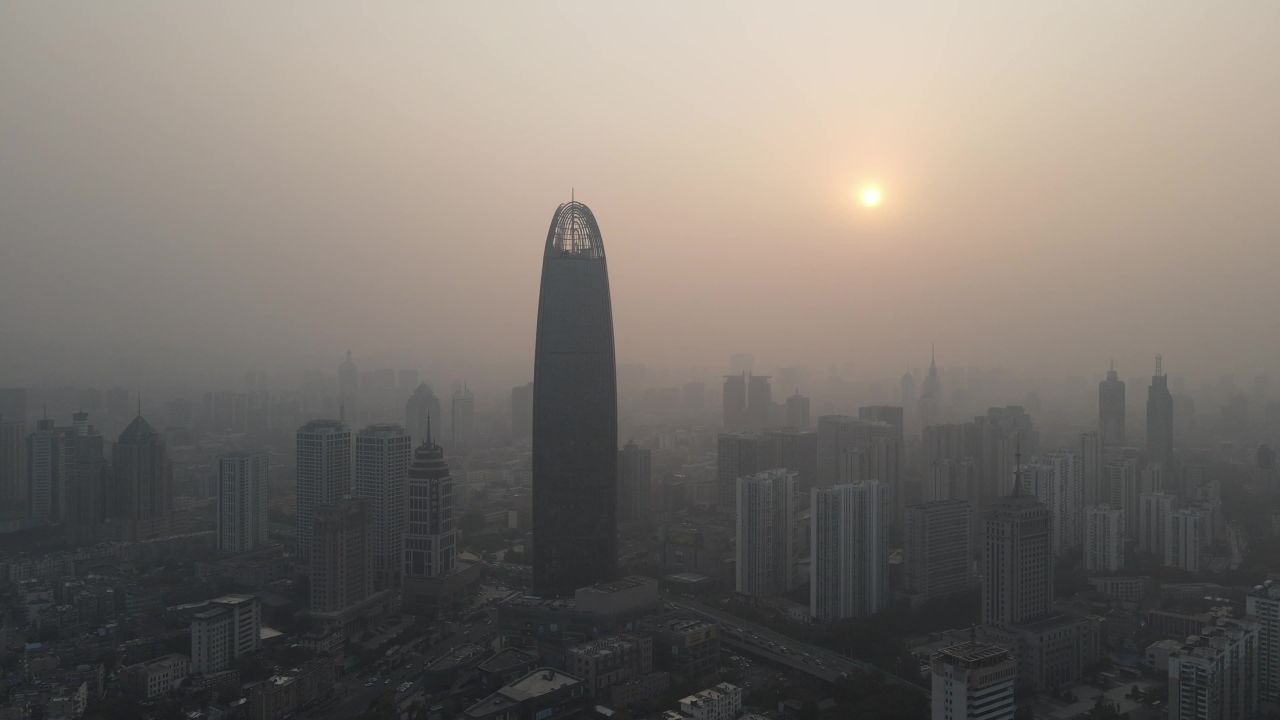 山东济南城市风光航拍 
