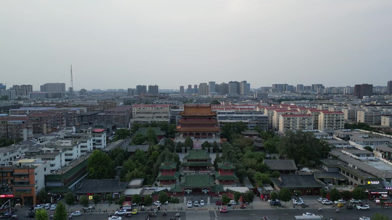 许昌曹魏古城春秋楼文庙航拍