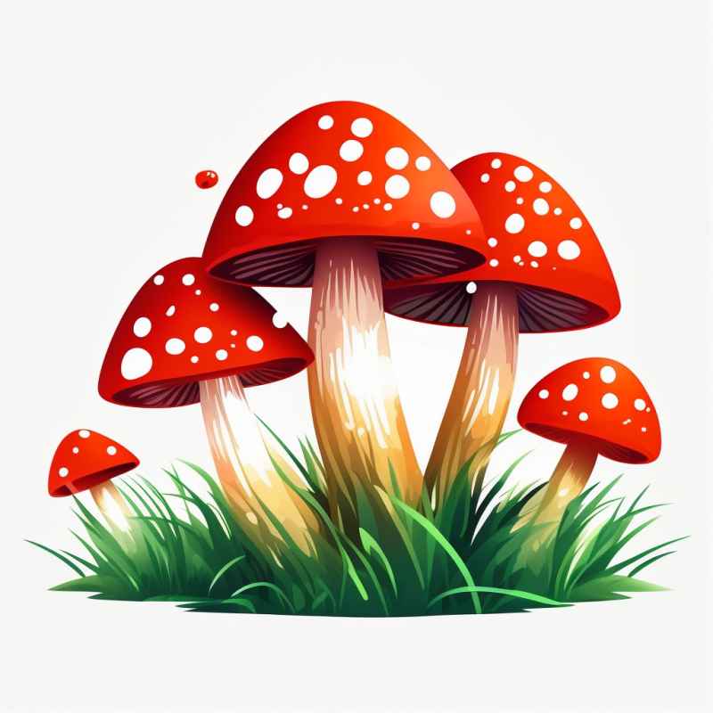 蘑菇符号彩色卡通风格图标设计 2