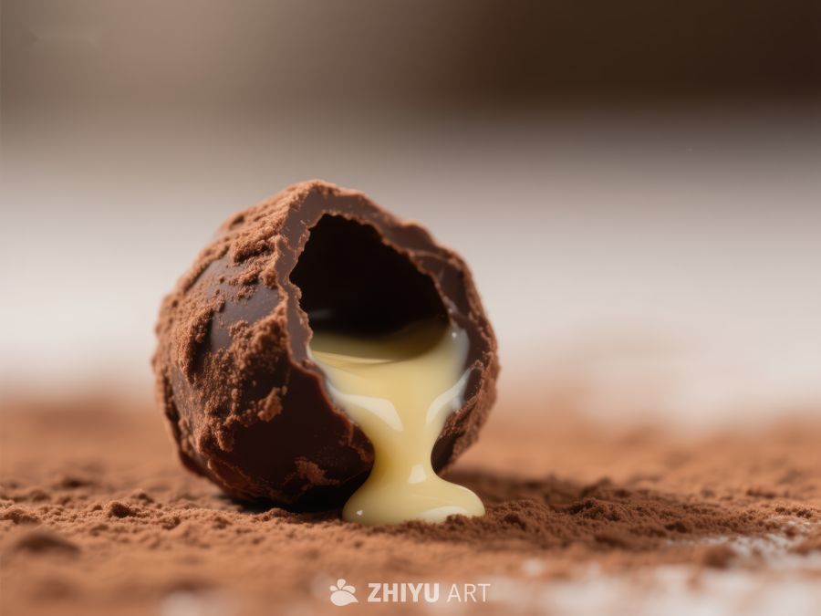 巧克力球破裂，流出奶油馅料 829