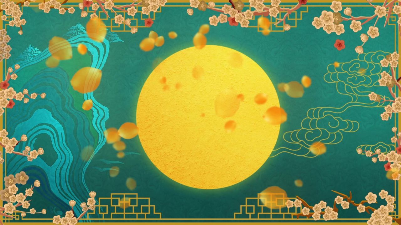 古风背景视频 中国风 意境春天 桃花 水墨 32