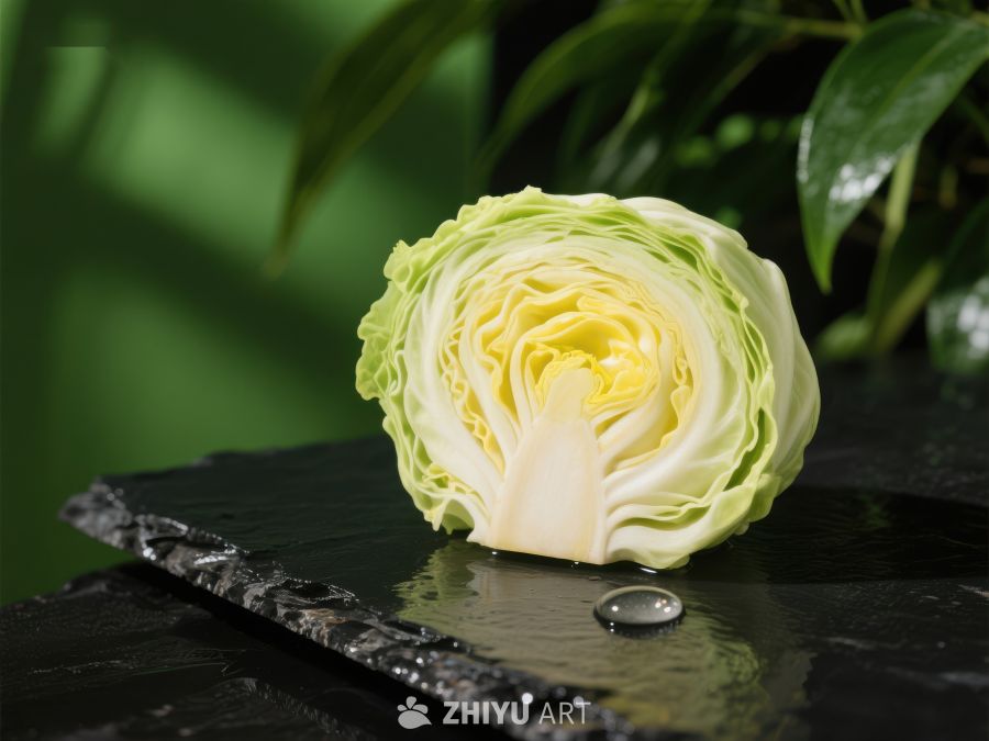 新鲜卷心菜切面展示 448